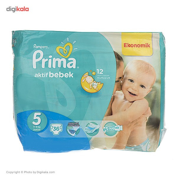 پوشک پمپرز مدل Prima سایز 5 بسته 36 عددی پوشک پمپرز مدل Prima سایز 5 بسته 36 عددی