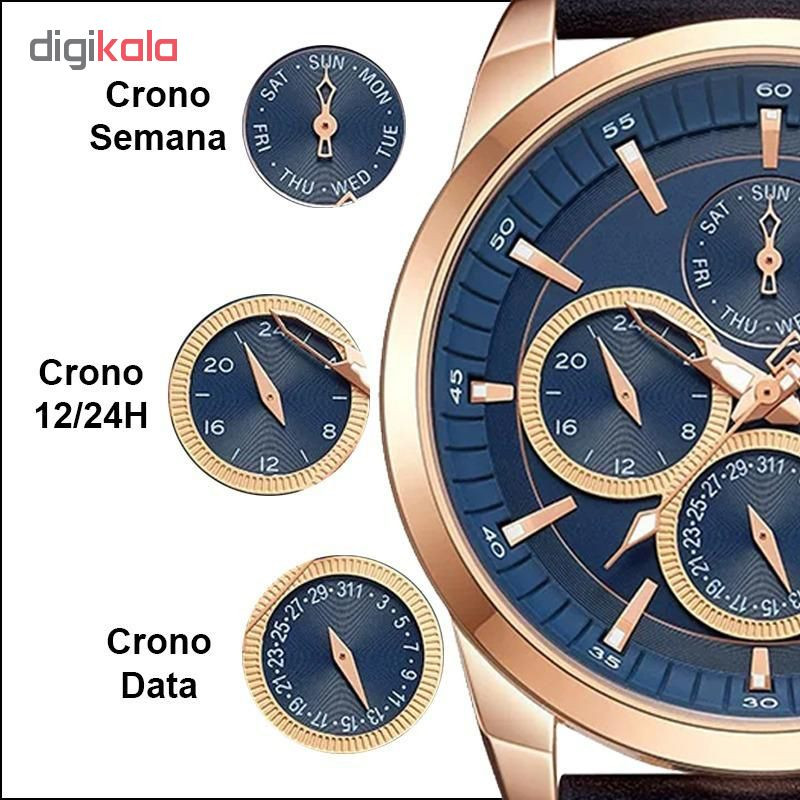 ساعت مچی عقربه ای مردانه نیوی فورس مدل NF9148M / SO -TA به همراه دستمال مخصوص نانو برند کلیر واچ