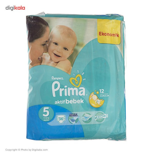 پوشک پمپرز مدل Prima سایز 5 بسته 36 عددی پوشک پمپرز مدل Prima سایز 5 بسته 36 عددی