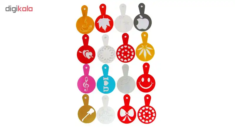 شابلون تزیینی مدل C02 مجموعه 16 عددی