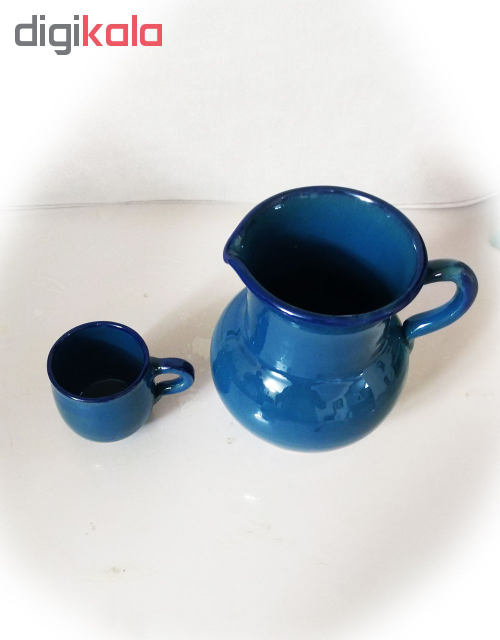 پارچ و لیوان سفالی  کد SL328 مجموعه 7 عددی