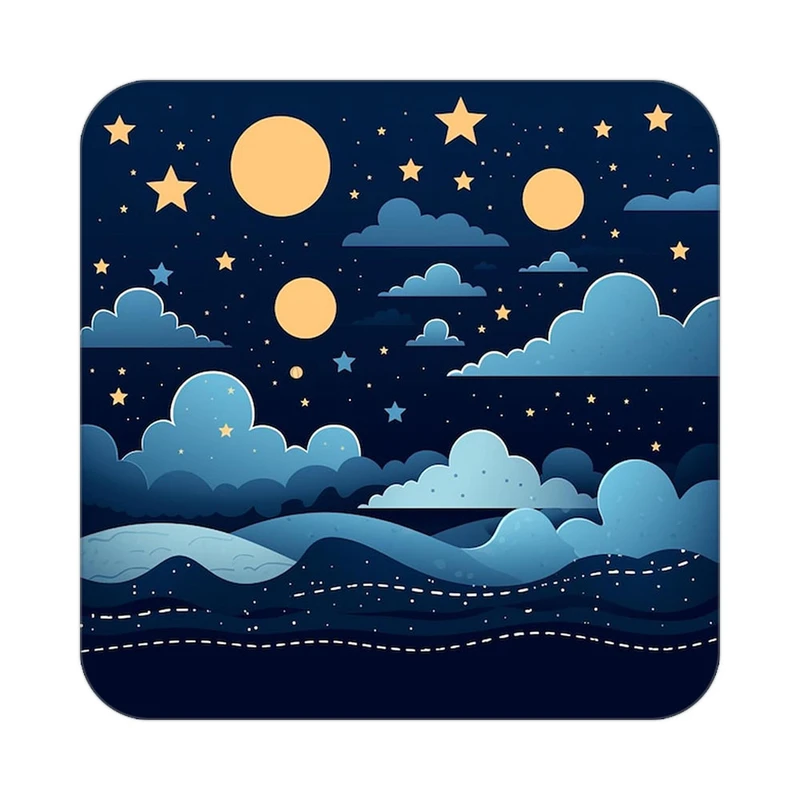 زیر لیوانی کاکتی طرح ماه و ستاره مدل mp53165