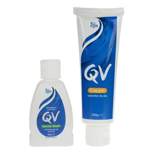 کرم مرطوب کننده کیووی مدل Relenishes Dry Skin حجم 100 میلی لیتر به همراه شوینده پوست کیووی مدل Gentle Wash حجم 40 میلی لیتر
