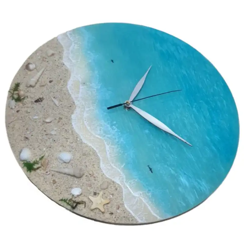 ساعت دیواری رزینی طرح دریای مواج