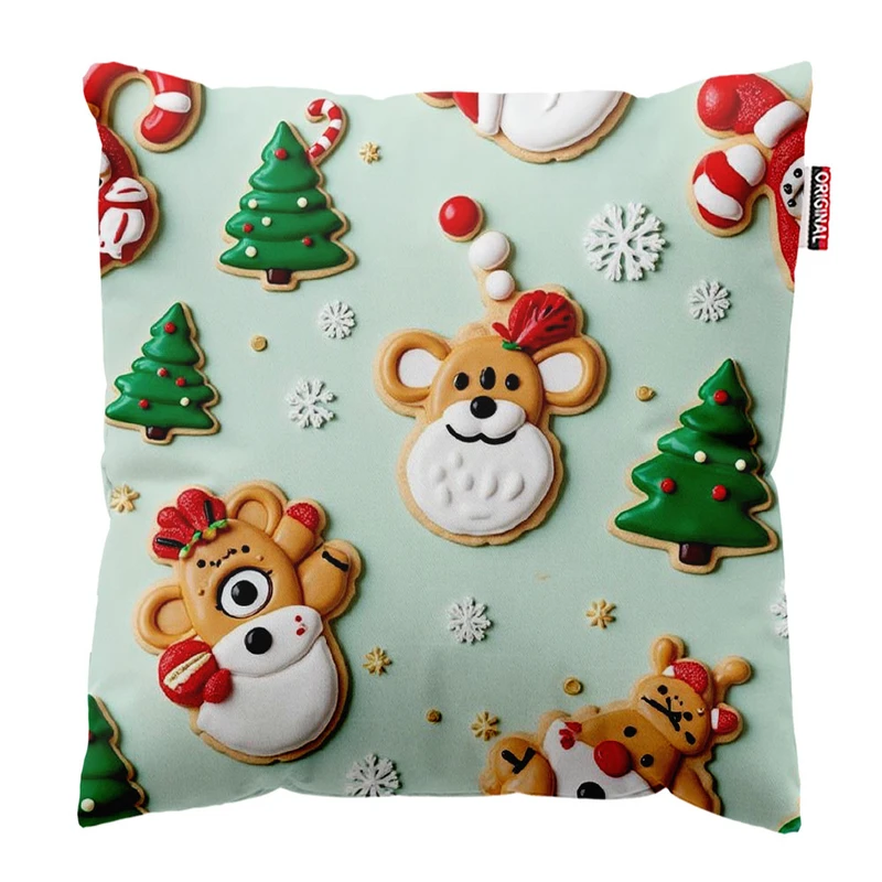 کوسن پاد آفرین طرح کریسمس کد 2609 سایز 30*30 سانتی متر