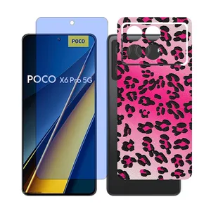 Glass Together model blue cut Screen Protector Suitable for Xiaomi Poco X6 Pro Mobile Phone with Back cover sticker