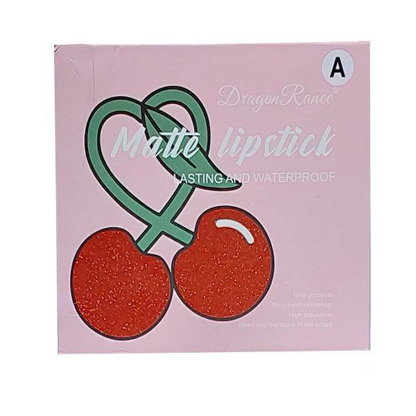 رژ لب مایع دراگون رانی مدل cherry شماره A مجموعه 6 عددی