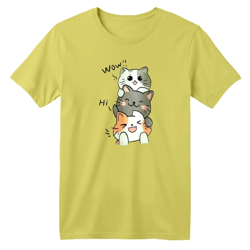 تی شرت آستین کوتاه بچگانه مدل گربه های بامزه