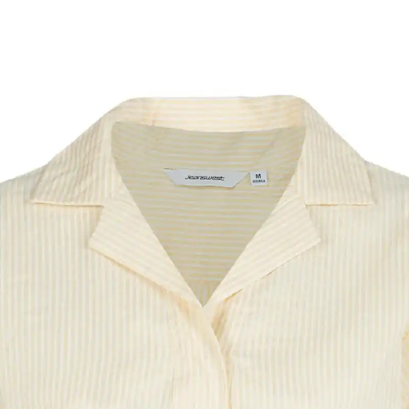 بلوز زنانه جین وست مدل راه راه کد 122145 رنگ زرد