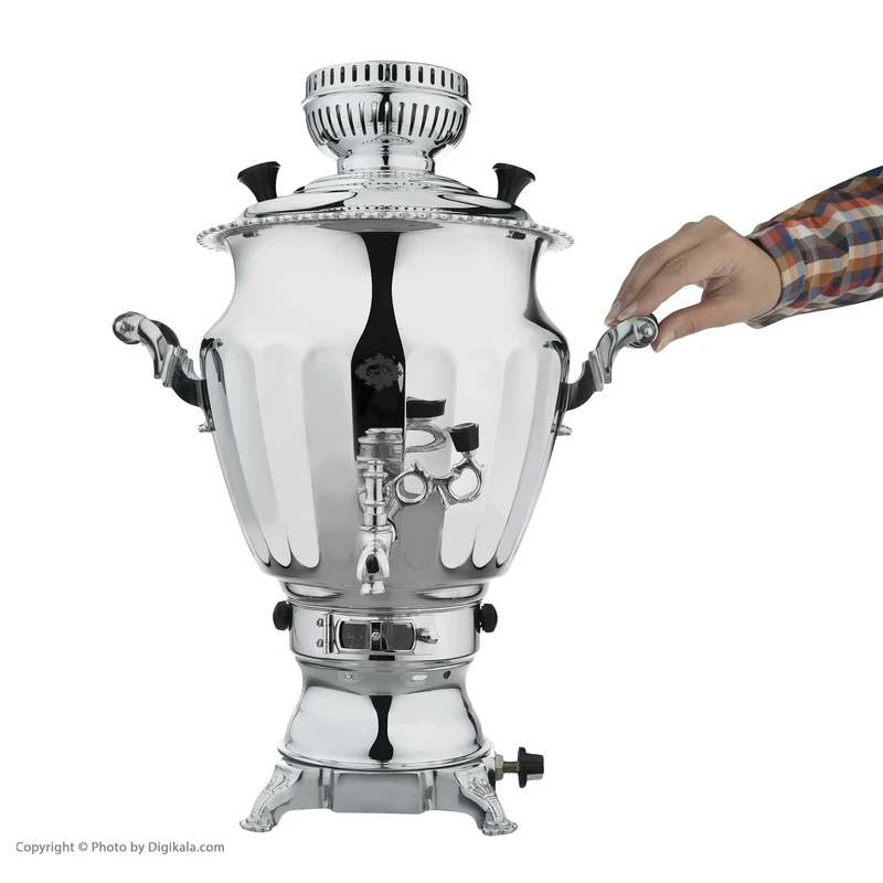 عکس شماره 8 : سماور گازی عالی نسب مدل نگین سیمین ظرفیت 6 لیتر