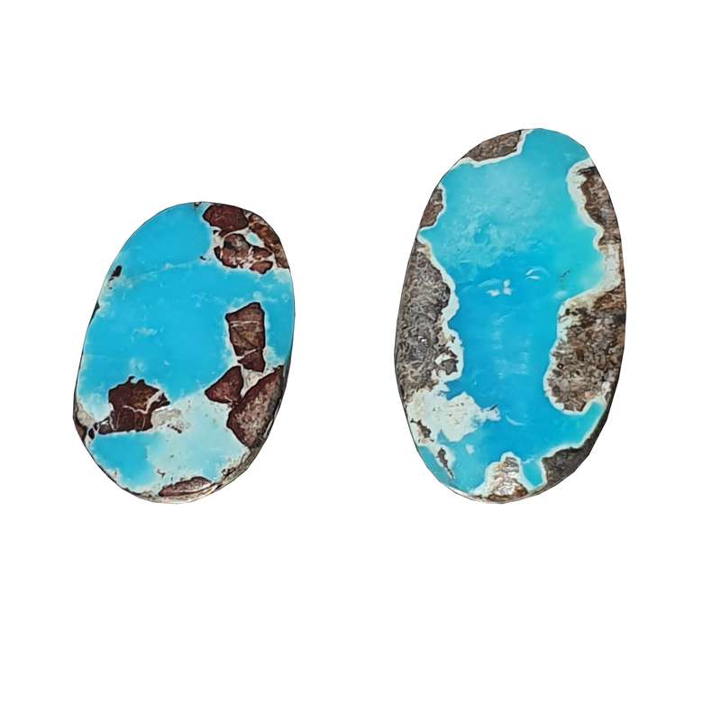 سنگ فیروزه نیشابور کد CZN5001 مجموعه 2 عددی 