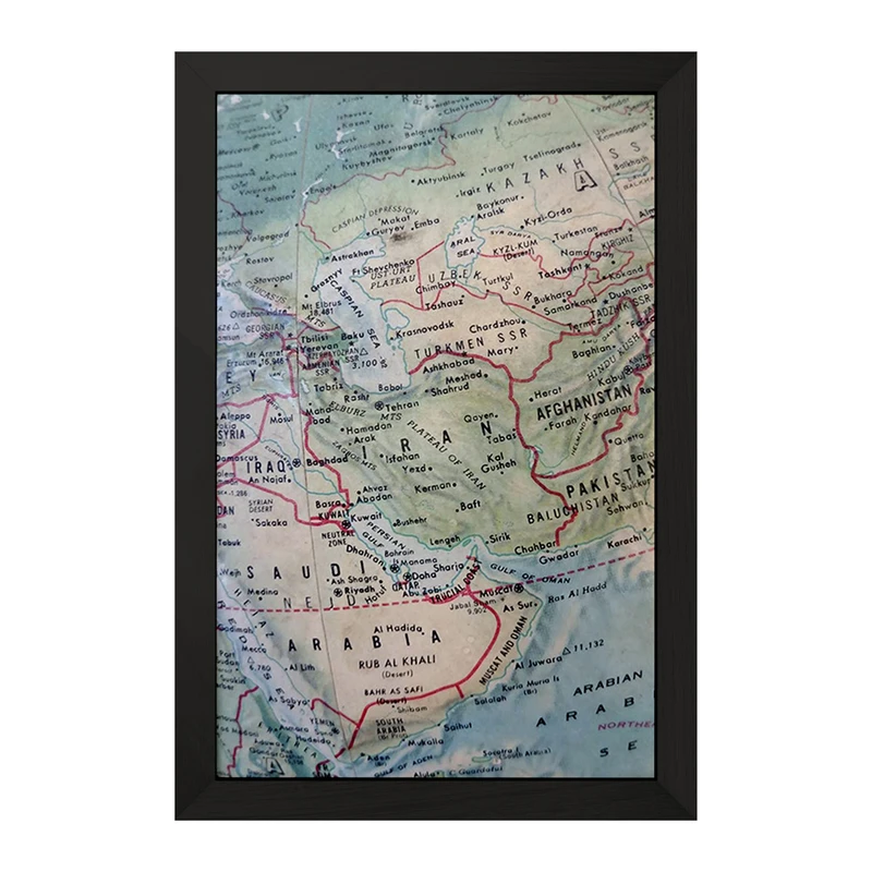 تابلو خندالو مدل نقشه جهان و ایران کد F1684