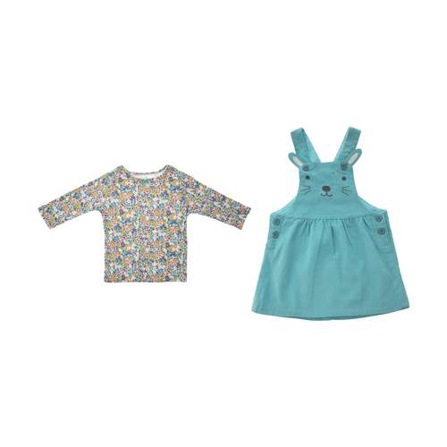 ست سارافون و تی شرت نوزادی دخترانه مدل 654