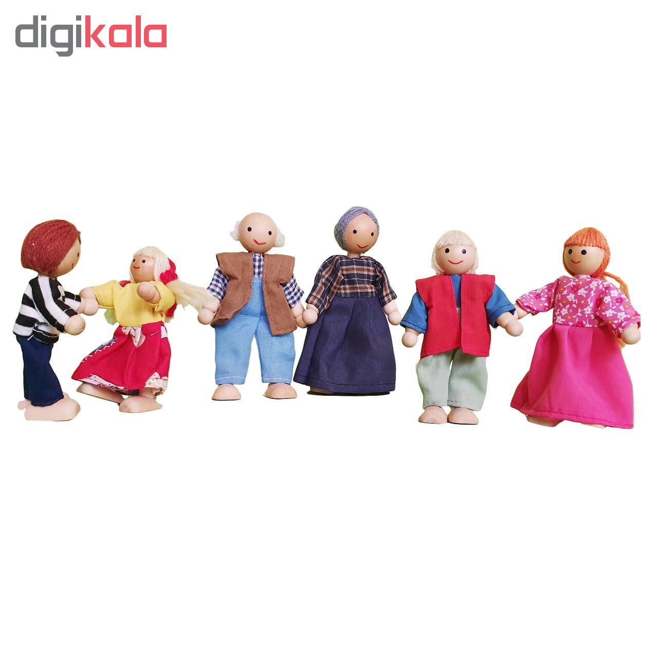 عروسک طرح خانواده عروسکی بسته 6 عددی
