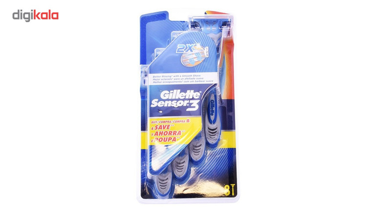 خودتراش ژیلت مدل SENSOR 3 بسته 8 عددی خودتراش ژیلت مدل SENSOR 3 بسته 8 عددی
