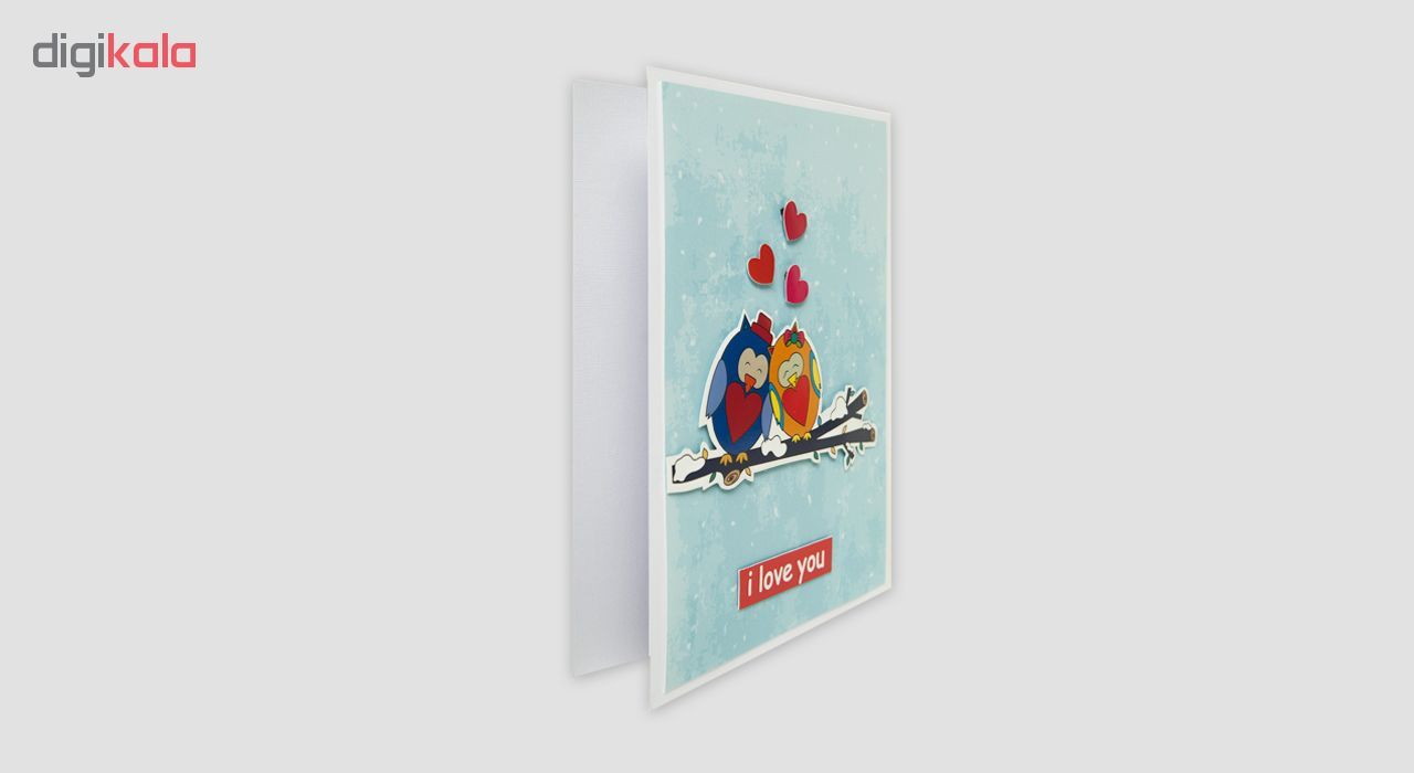 کارت پستال آلماکارت طرح جغد عاشق مدل Blu1004