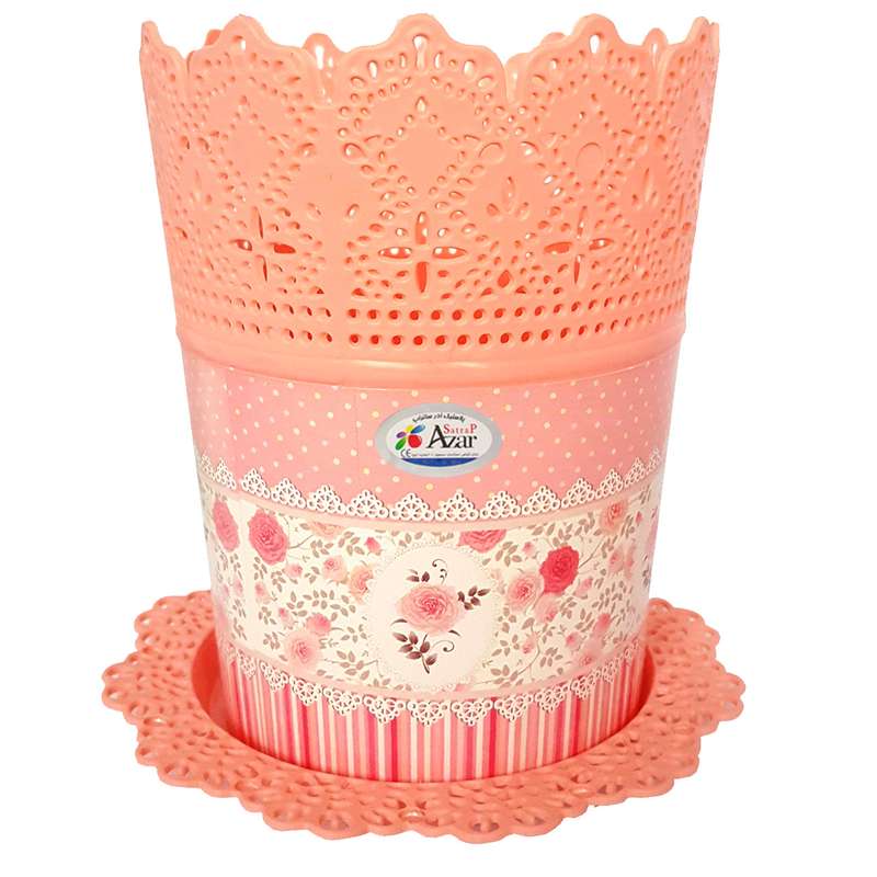 گلدان آذرساتراپ مدل دانتل 241 به همراه زیرگلدانی