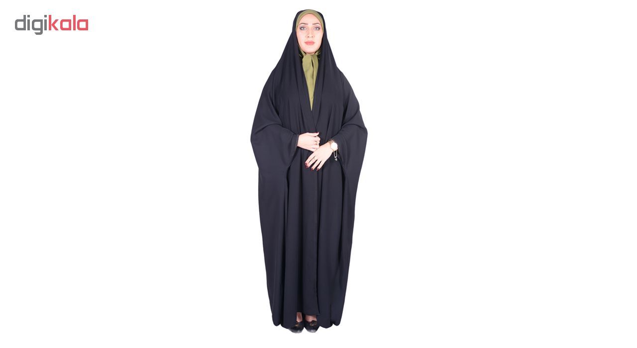 چادر دانشجویی شهر حجاب مدل بدون مچ کرپ کریستال کد 8011 -  - 6