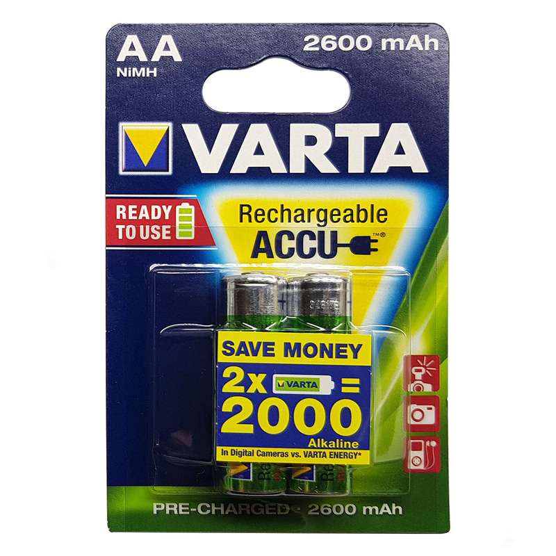باتری قلمی قابل شارژ وارتا مدل VA-2600 بسته 2 عددی باتری قلمی قابل شارژ وارتا مدل VA-2600 بسته 2 عددی