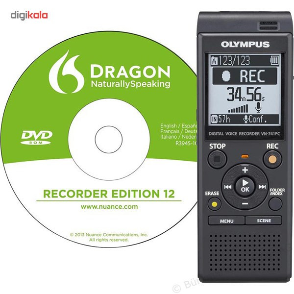 ضبط کننده دیجیتالی صدا الیمپوس مدل VN-741 PC بع همراه سی دی نرم‌افزار DNS