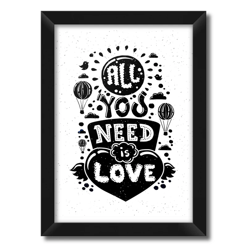 تابلو فنچ آرت طرح All You Need Is Love کد QT102G-BW