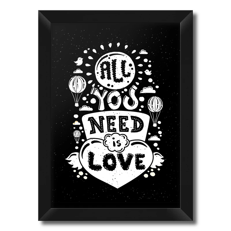 تابلو فنچ آرت طرح All Yuo Need Is Love کد QT102G-WB