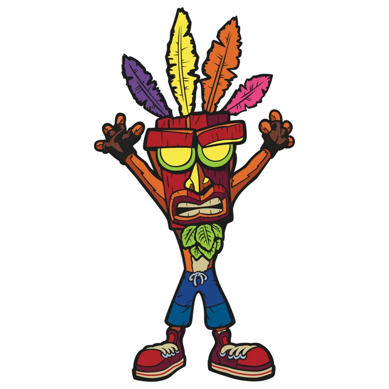 استیکر لپ تاپ وی وین آرت طرح Crash Bandicoot Aku Aku کد P143