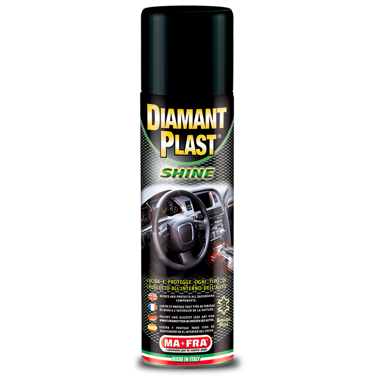اسپری واکس داشبورد خودرو مفرا مدل Diamant Plast حجم 500 میلی لیتر