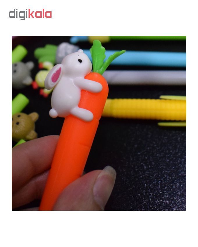 روان نویس با طرح هویج و خرگوش در دست