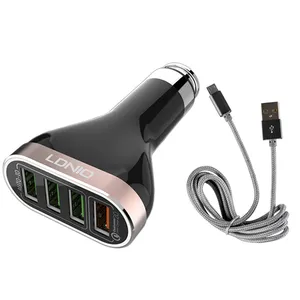 شارژر فندکی الدینیو مدل c70iq به همراه کابل تبدیل microUSB