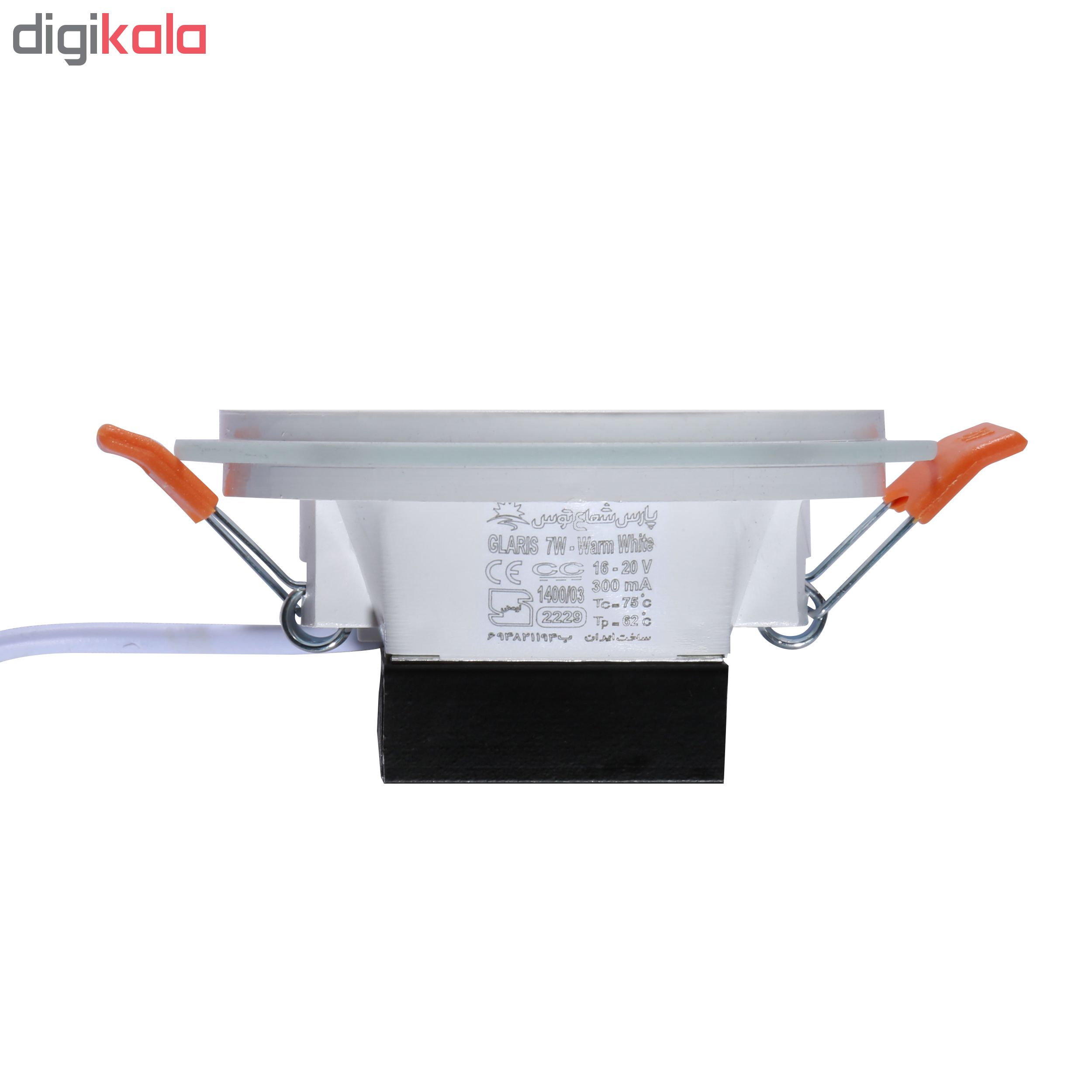 پنل ال ای دی 7 وات پارس شعاع توس مدل گلاریس بسته 10 عددی