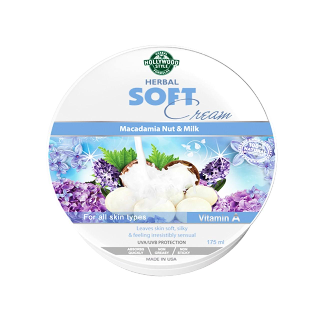 کرم نرم کننده پوست هالیوود استایل مدل herbal soft حجم 175 میلی لیتر
