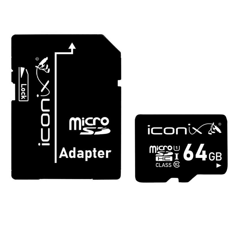 کارت حافظه microSDHC آیکونیکس کلاس 10 استاندارد UHS-I سرعت 48MBps ظرفیت 64 گیگابایت به همراه آداپتور SD کارت حافظه microSDHC آیکونیکس کلاس 10 استاندارد UHS-I سرعت 48MBps ظرفیت 64 گیگابایت به همراه آداپتور SD