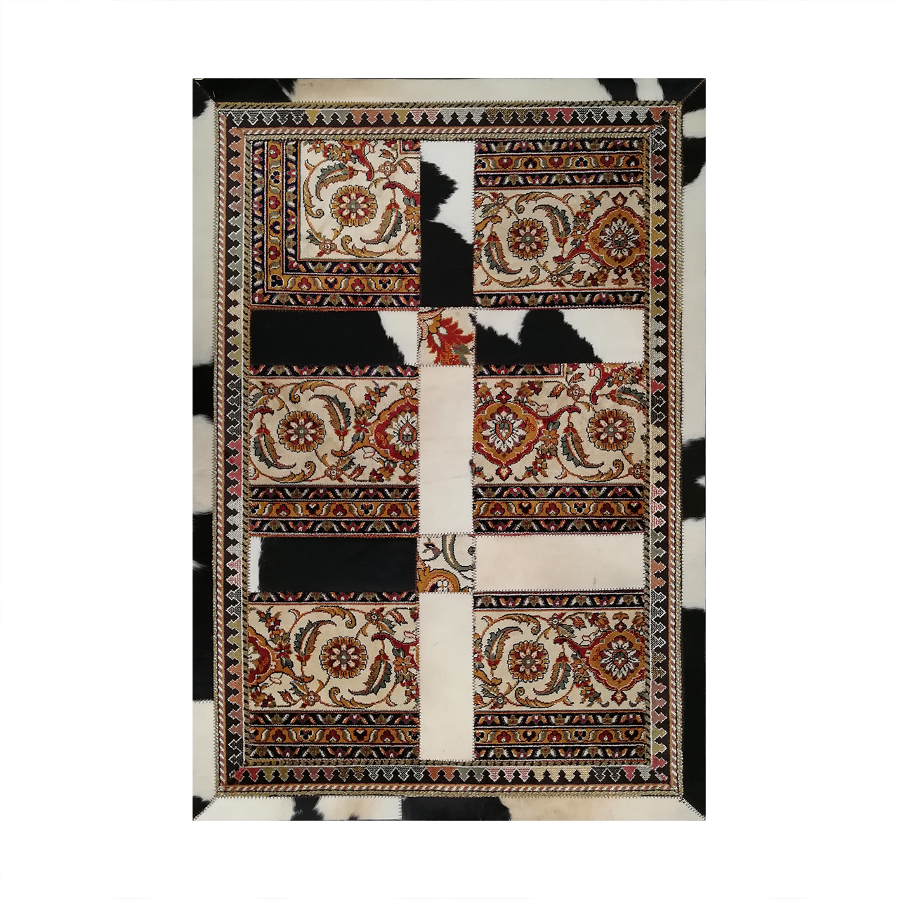 کلاژ فرش پوست و چرم کمالی مدل AD-00371