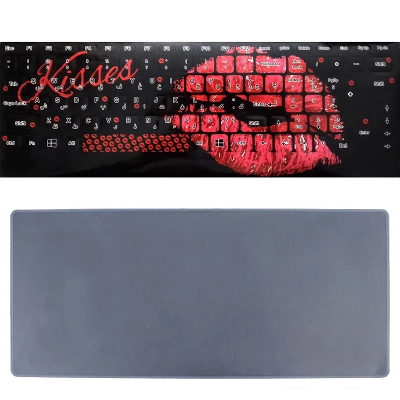 برچسب حروف فارسی کیبورد طرح KISS به همراه محافظ کیبورد مدل 14-I مناسب برای لپ تاپ 14 اینچ