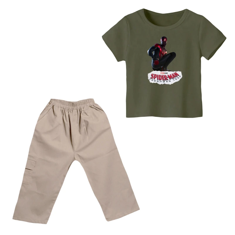 ست تی شرت و شلوارک پسرانه مدل مرد عنکبوتی کد 30