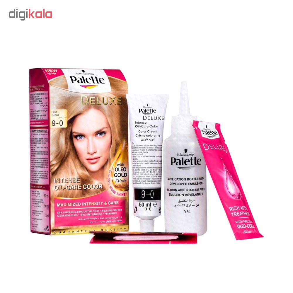 کیت رنگ مو پلت سری Deluxe شماره 0-9 حجم 50 میلی لیتر رنگ بلوند روشن