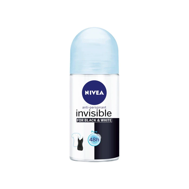 رول ضد تعریق زنانه نیوآ مدل Invisble Black and White Pure حجم 50 میلی لیتر