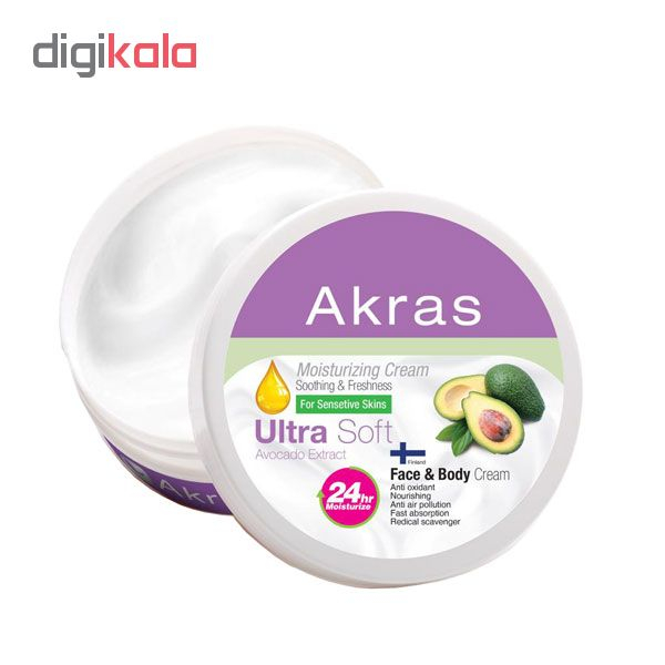 کرم مرطوب کننده آکراس مدل Avocado Extract حجم 200 میلی لیتر