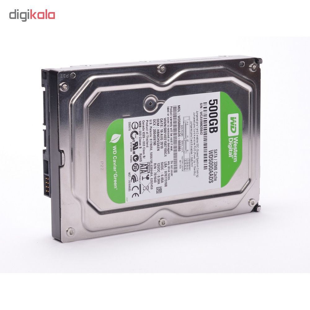 قیمت و خرید هارددیسک اینترنال وسترن دیجیتال مدل WD5000AADS ظرفیت 500 ...
