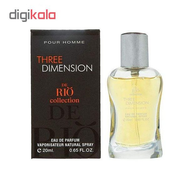 عطر جیبی مردانه ریو کالکشن مدل Three Dimension Pure Homme حجم 20 میلی لیتر