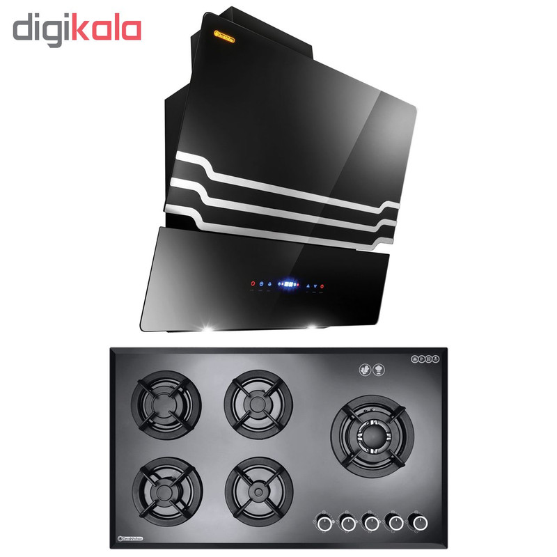 هود و اجاق گاز صفحه ای درخشان مدل آلفا G602