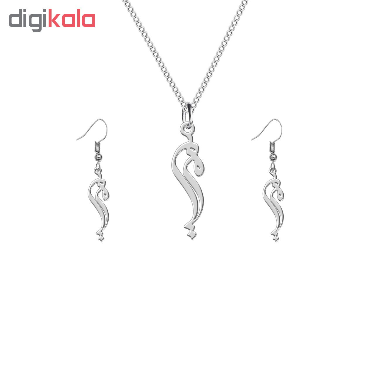 نیم ست نقره زنانه ترمه 1 طرح مریم کد L540