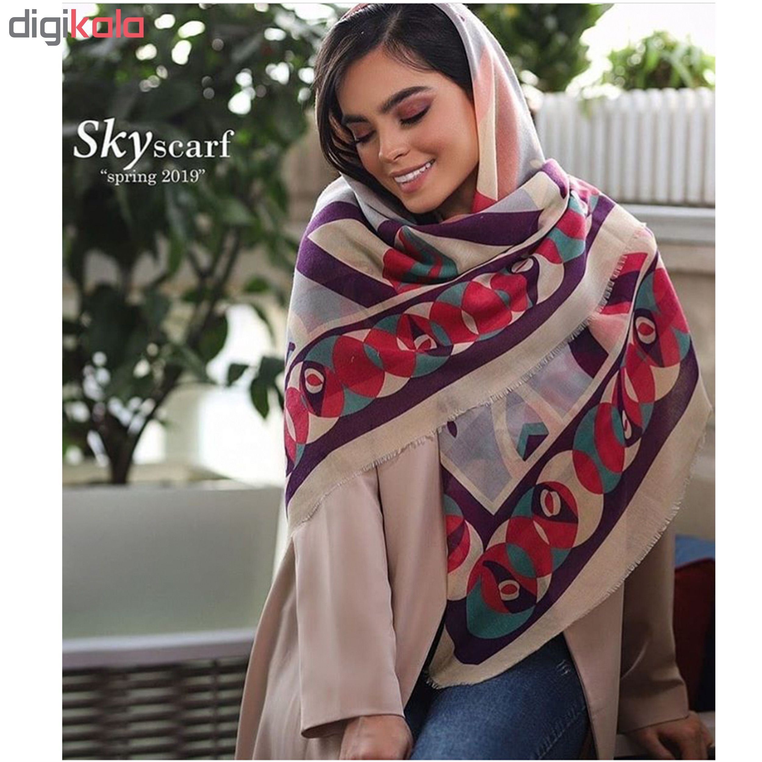 روسری زنانه نخی ریشه پرزی قواره 140 کد 3000