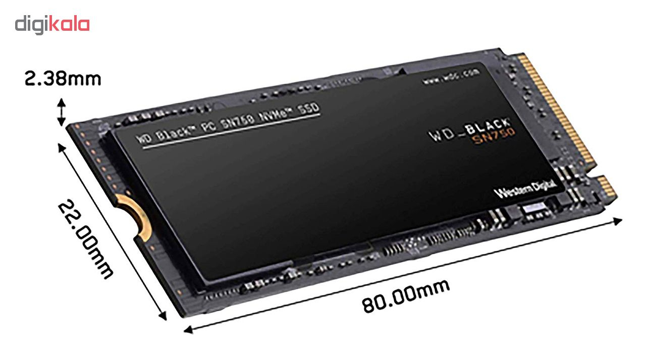 حافظه SSD وسترن دیجیتال مدل BLACK SN750 NVME ظرفیت 250 گیگابایت