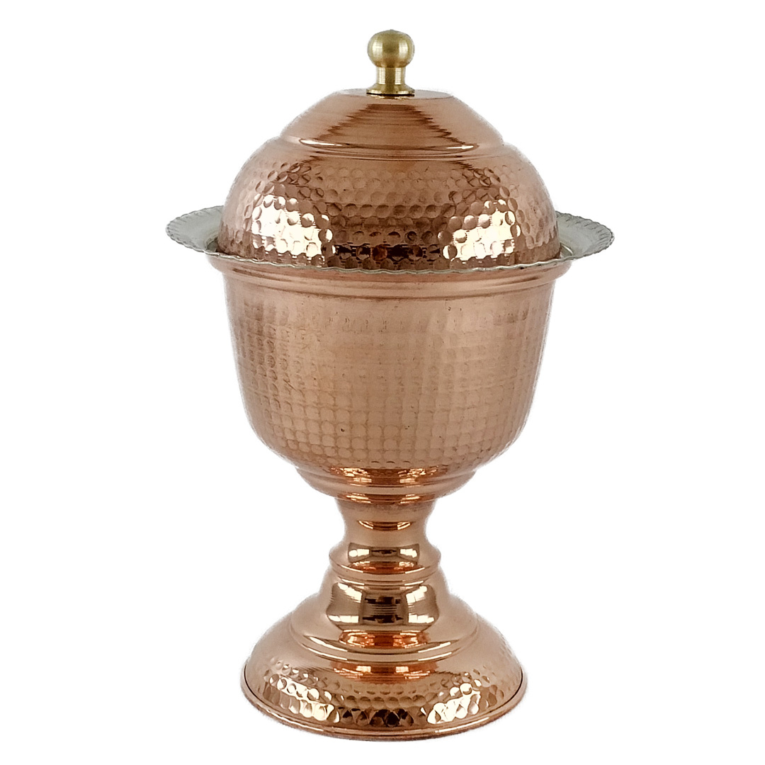 قندان مسی پایه دار طرح لاله کد 9004