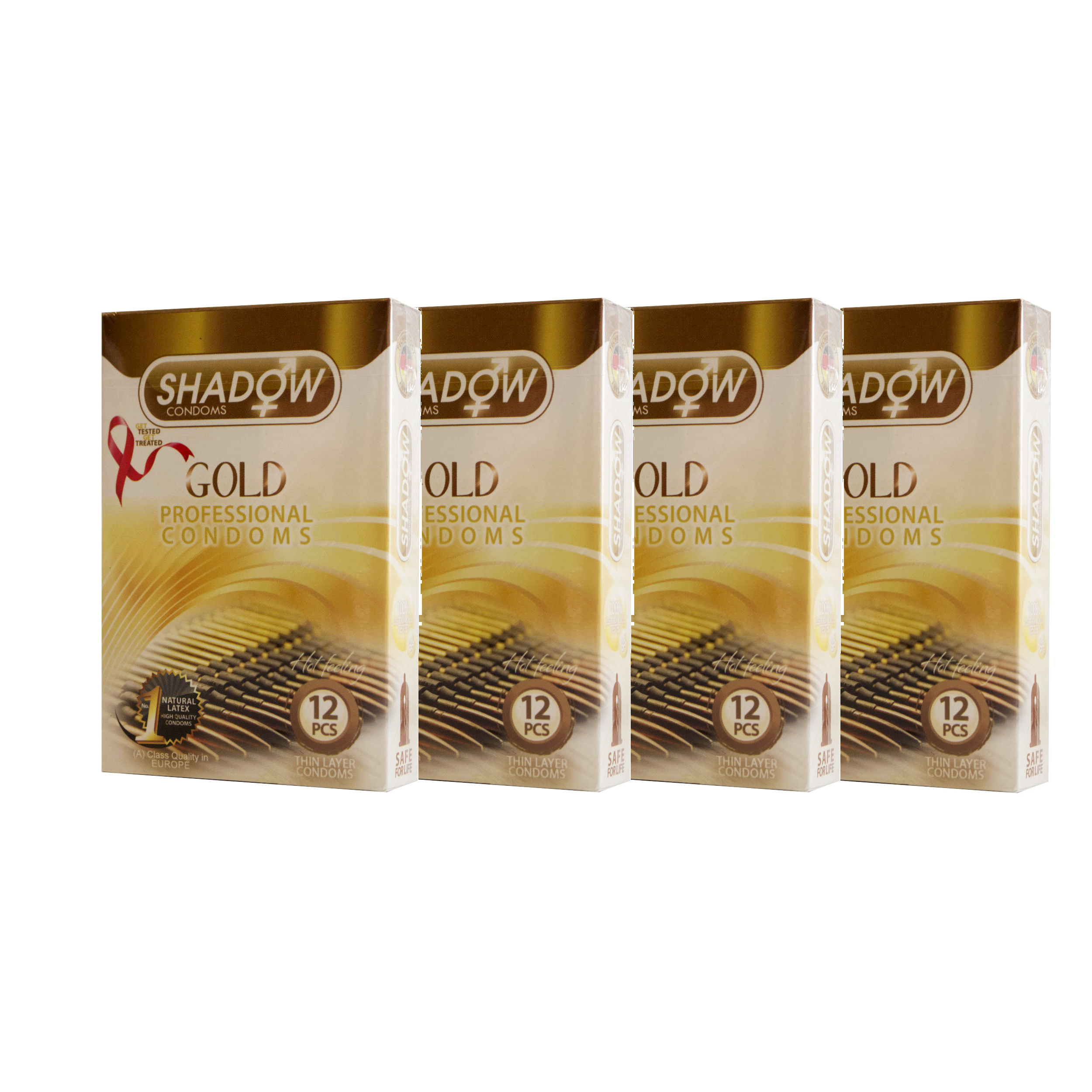 کاندوم شادو مدل Gold مجموعه 4 عددی