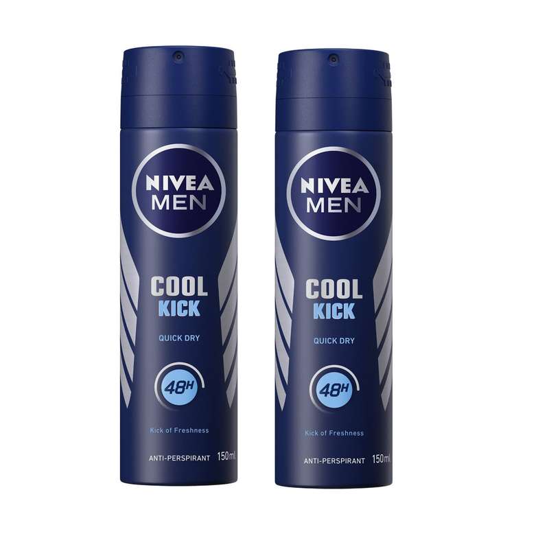 اسپری ضد تعریق مردانه نیوآ مدل cool kick حجم 150 میلی لیتر بسته 2 عددی اسپری ضد تعریق مردانه نیوآ مدل cool kick حجم 150 میلی لیتر بسته 2 عددی