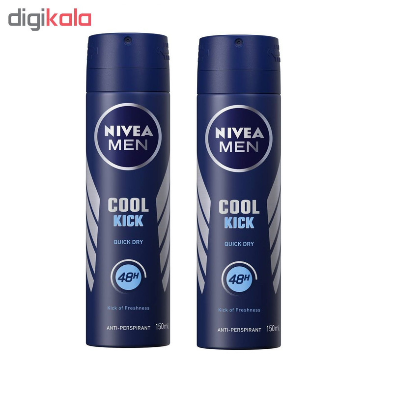 اسپری ضد تعریق مردانه نیوآ مدل cool kick حجم 150 میلی لیتر بسته 2 عددی اسپری ضد تعریق مردانه نیوآ مدل cool kick حجم 150 میلی لیتر بسته 2 عددی