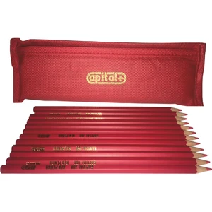 مداد کپیتال مدل REd12 بسته 12 عددی به همراه جامدادی کپیتال مدل 45